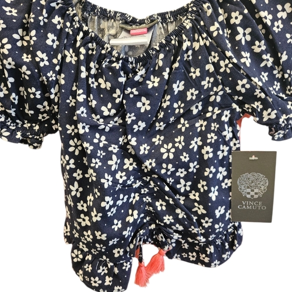 Vince Camuto Floral Solid Little Girls Pant Set NEW - Picture 2 of 5
